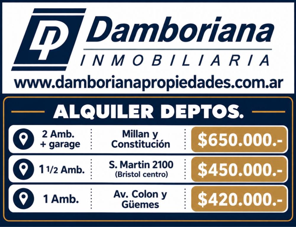 Alquiler Departamentos - Damboriana Propiedades