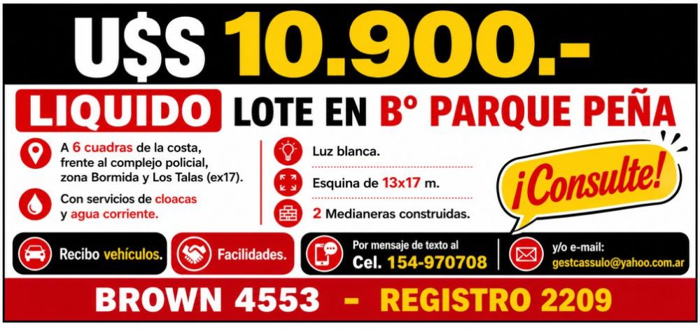 U$S8900 liquido lote