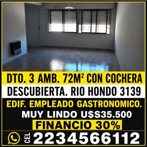 Vendo Departamento 3 amb 70 m2 2234566112